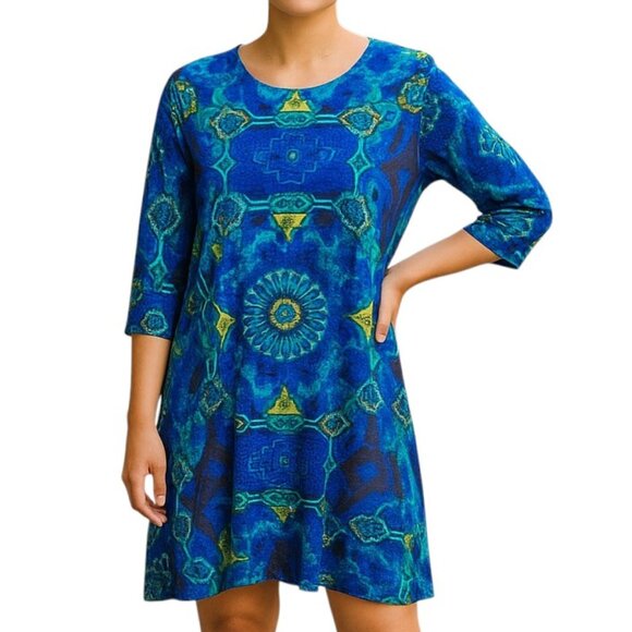 Plenty by Tracy Reese | Women's Multicolor Mandala Print Tunic Dress - Picture 1 of 11
